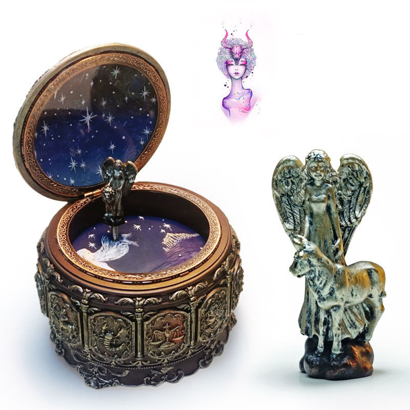 Resin Music Box of the Twelve Zodiac Signs Creative craftsmanship, ideal as a birthday gift