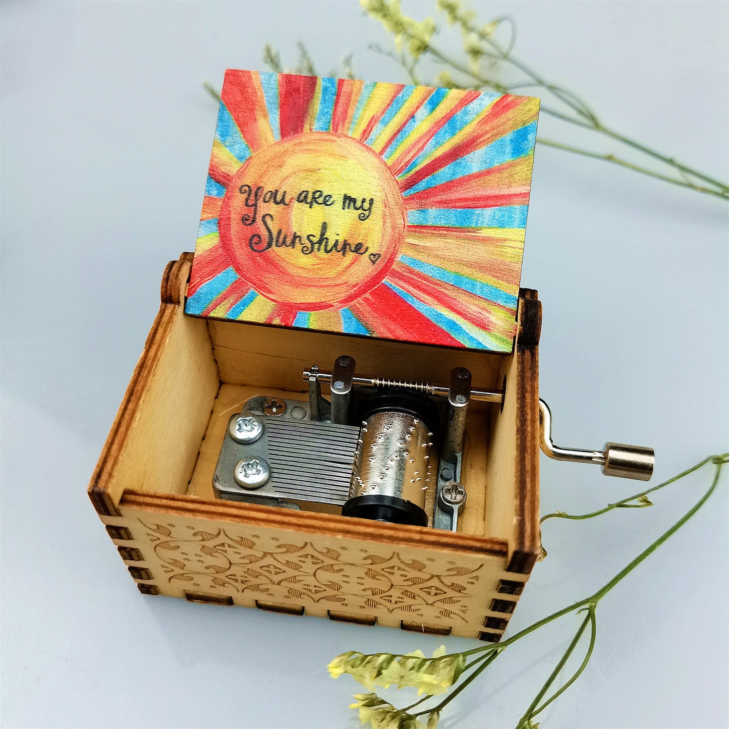 Antique Carved Wooden Music Box – Christmas, Birthday and Party Decoration Gift