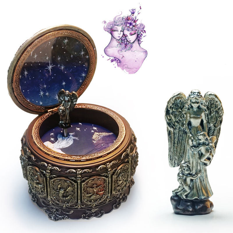 Resin Music Box of the Twelve Zodiac Signs Creative craftsmanship, ideal as a birthday gift