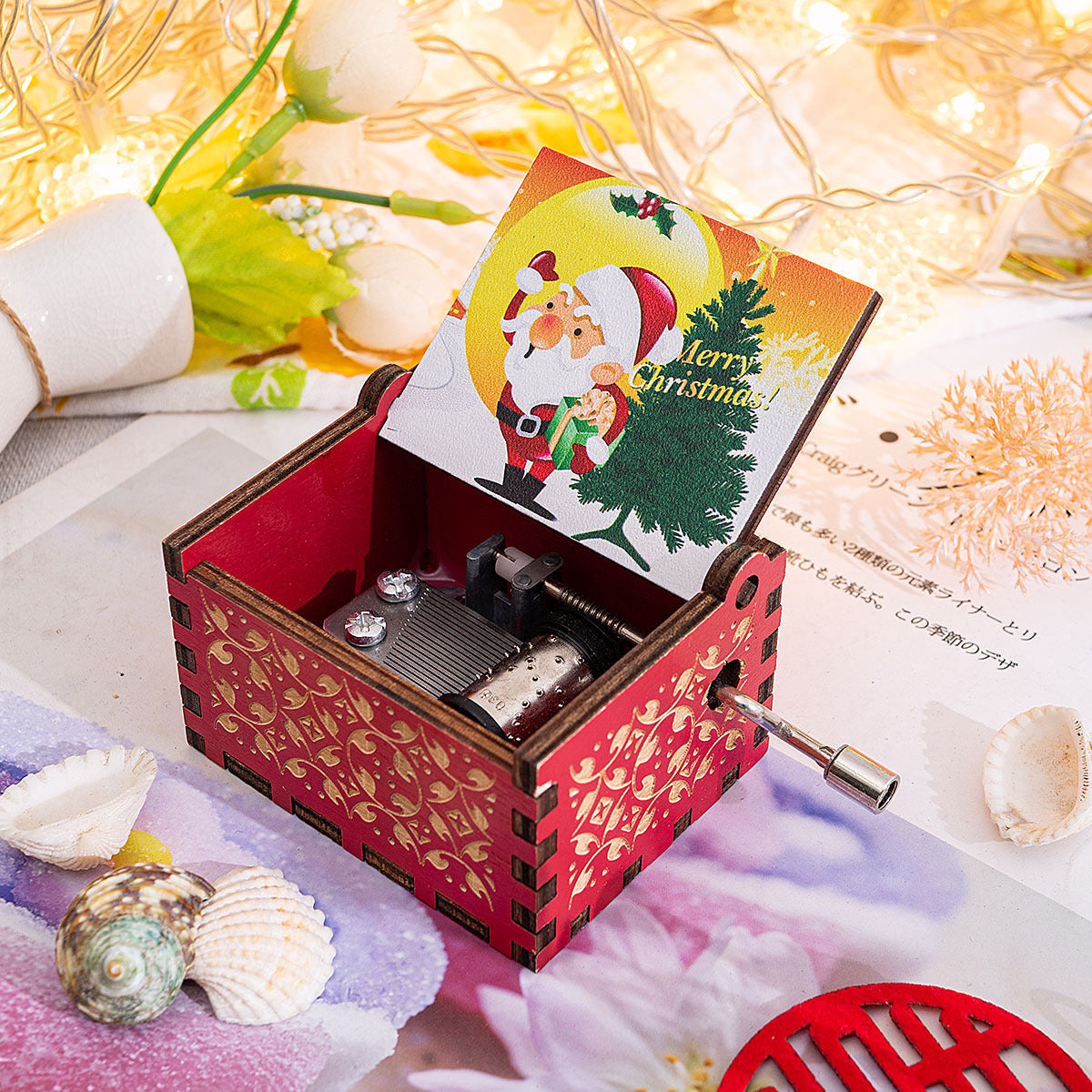 Wooden Christmas Music Box