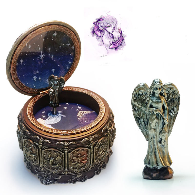 Resin Music Box of the Twelve Zodiac Signs Creative craftsmanship, ideal as a birthday gift