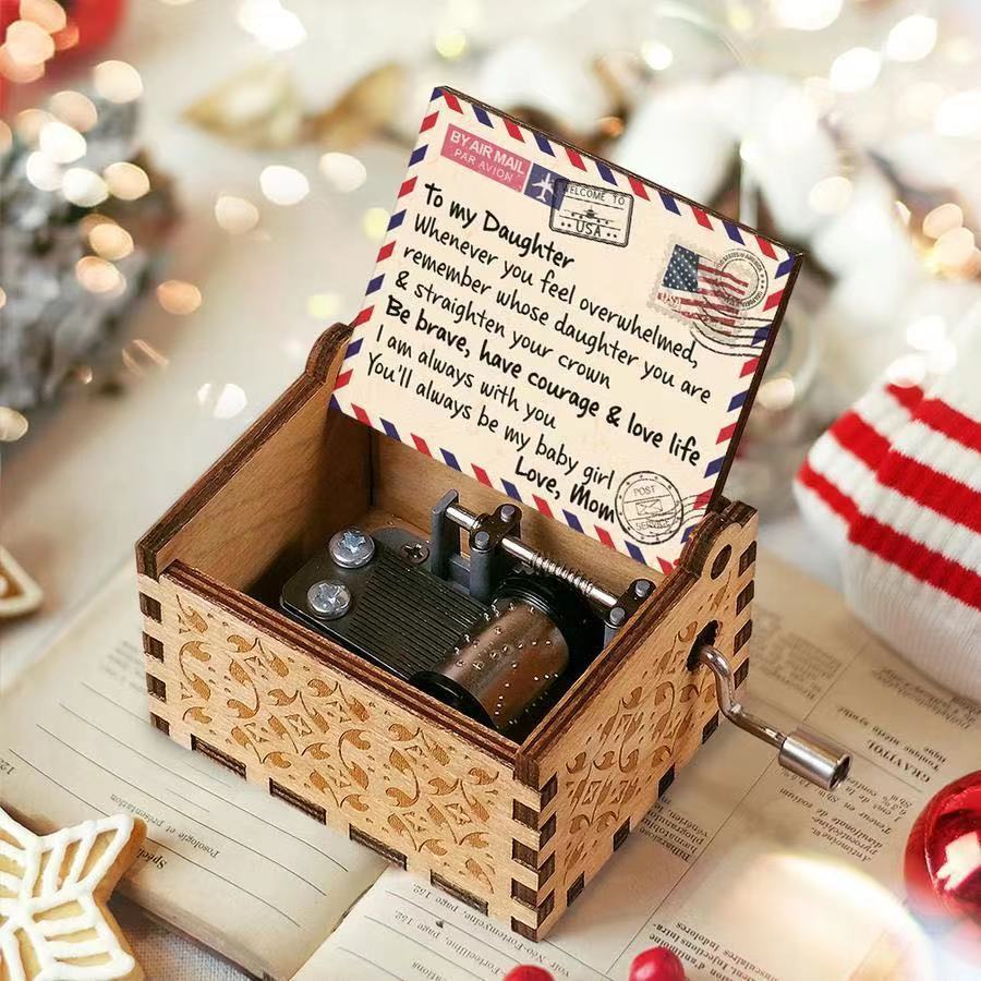 Antique Carved Wooden Music Box – Christmas, Birthday and Party Decoration Gift