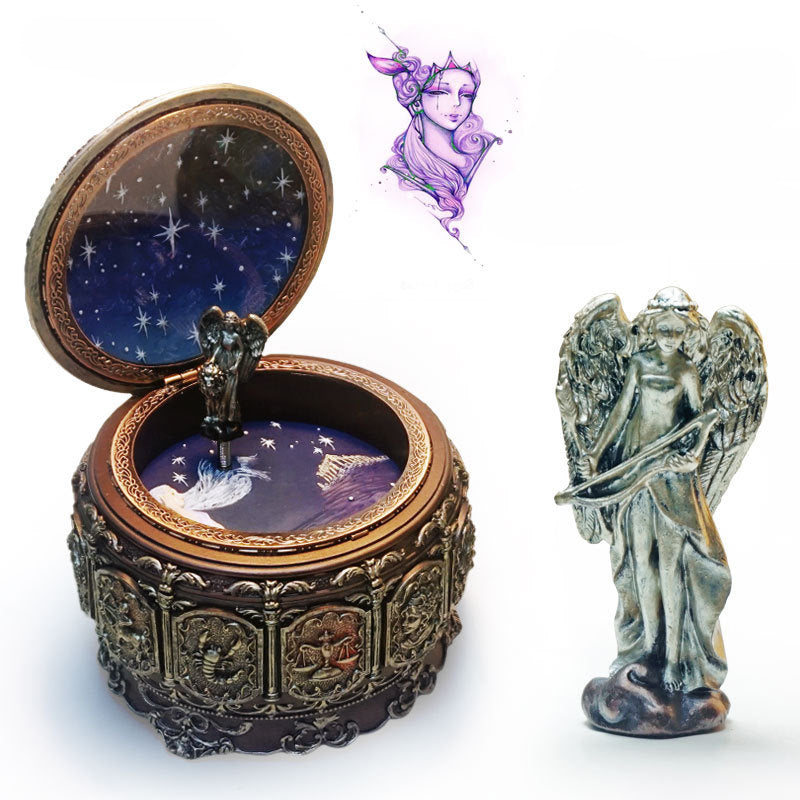 Resin Music Box of the Twelve Zodiac Signs Creative craftsmanship, ideal as a birthday gift
