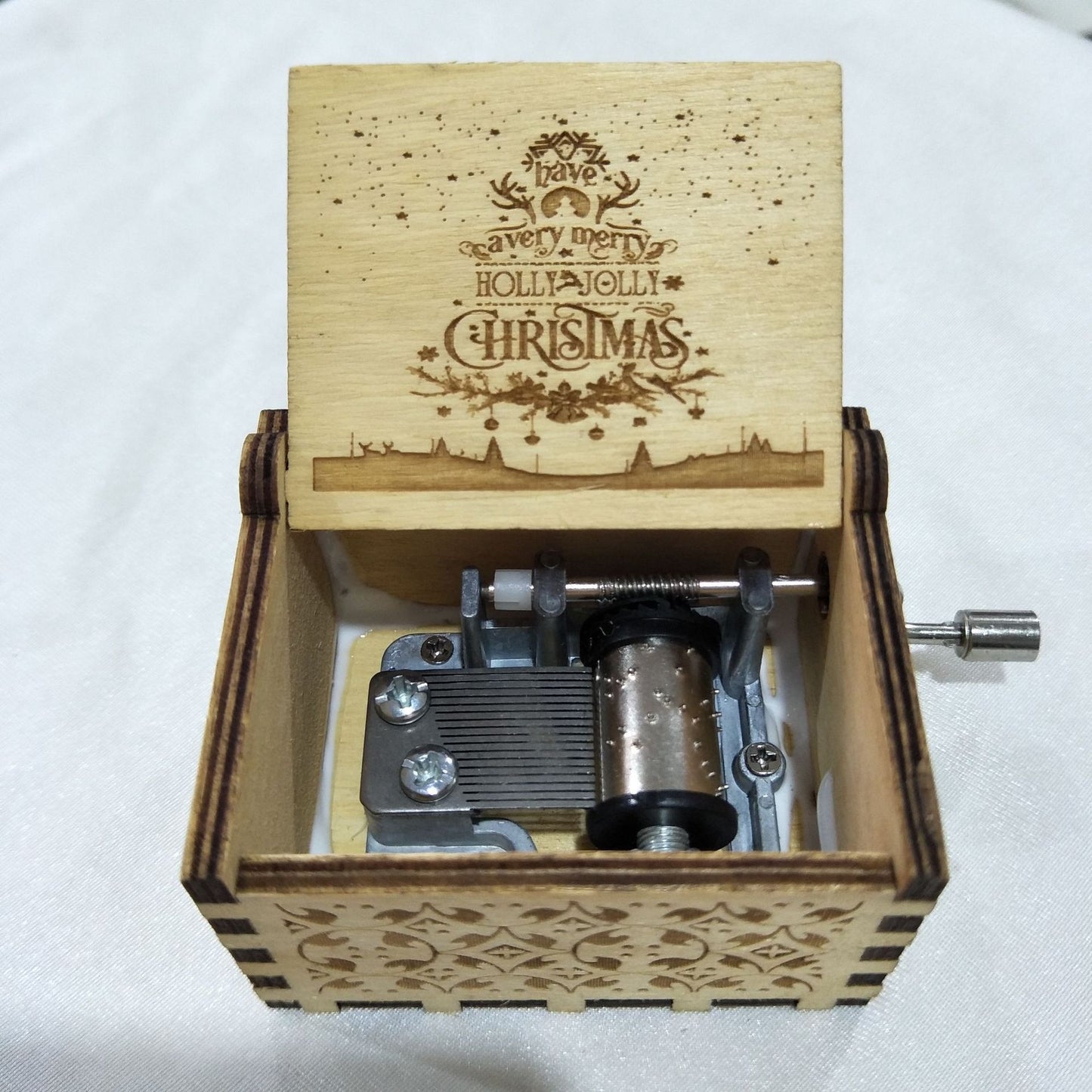 Wooden Christmas Music Box