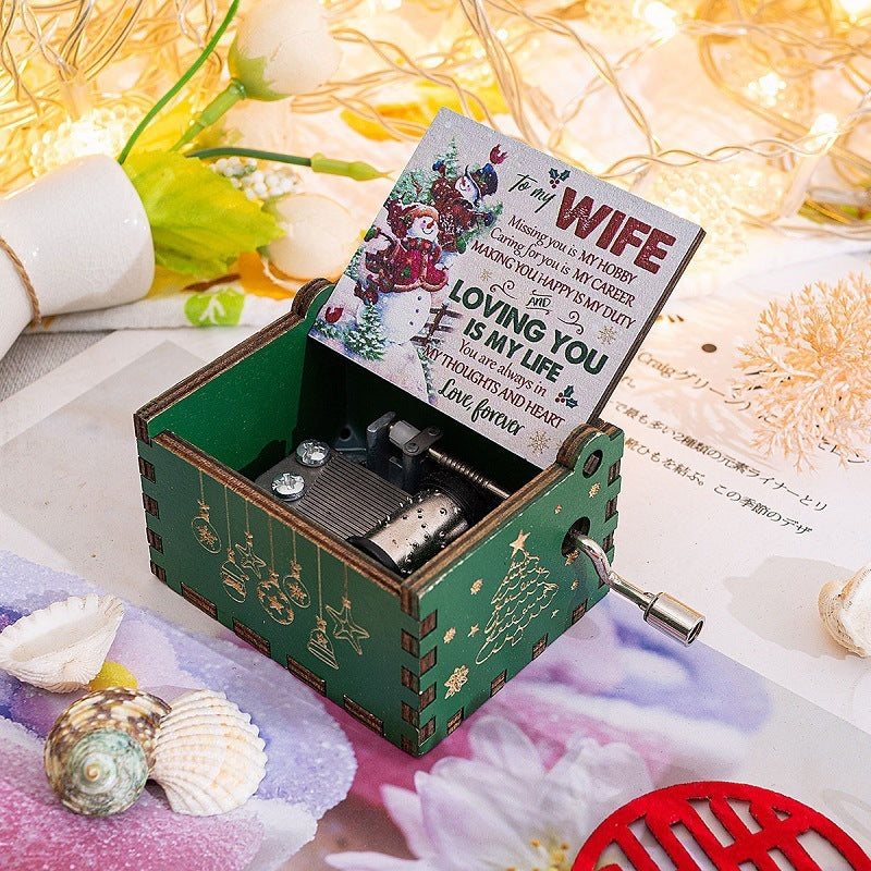 Wooden Christmas Music Box