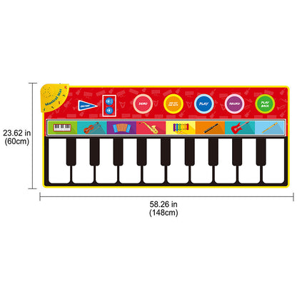 Super Large Children's Piano Musical Mat 148 x 60 cm