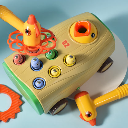Brinquedo Musical de Madeira com Luz – Pica-Pau Martelo / Jogo do Hamster