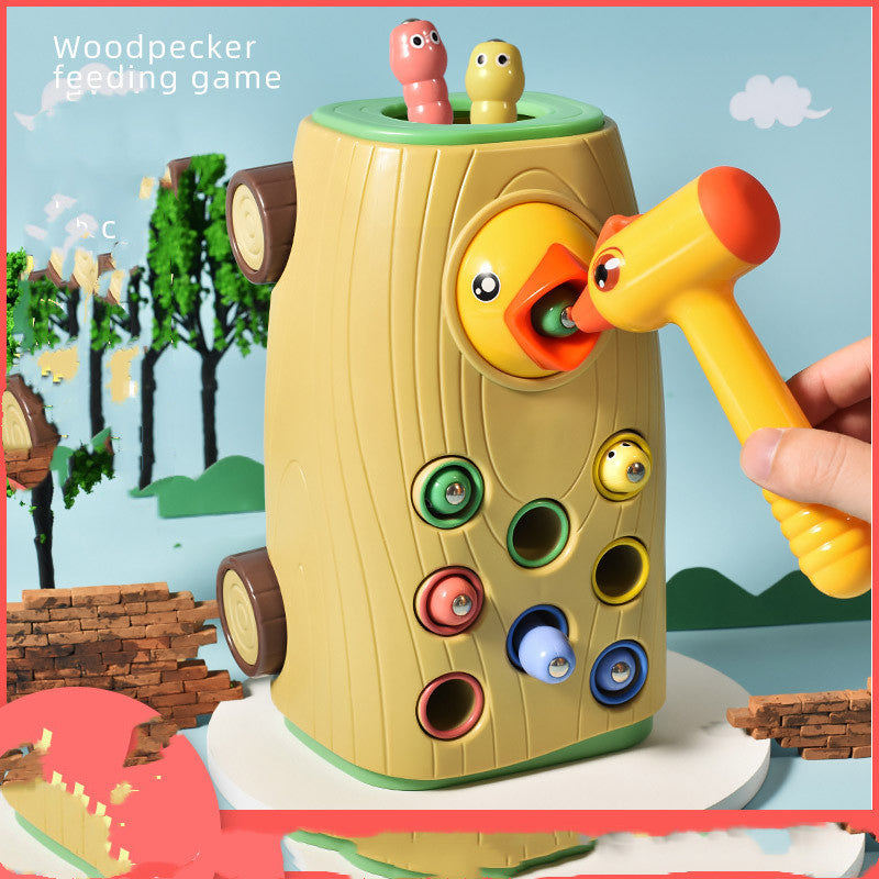 Brinquedo Musical de Madeira com Luz – Pica-Pau Martelo / Jogo do Hamster