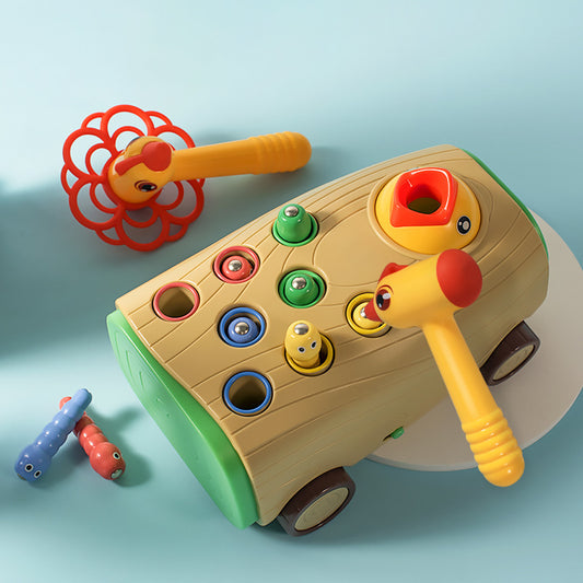 Brinquedo Musical de Madeira com Luz – Pica-Pau Martelo / Jogo do Hamster