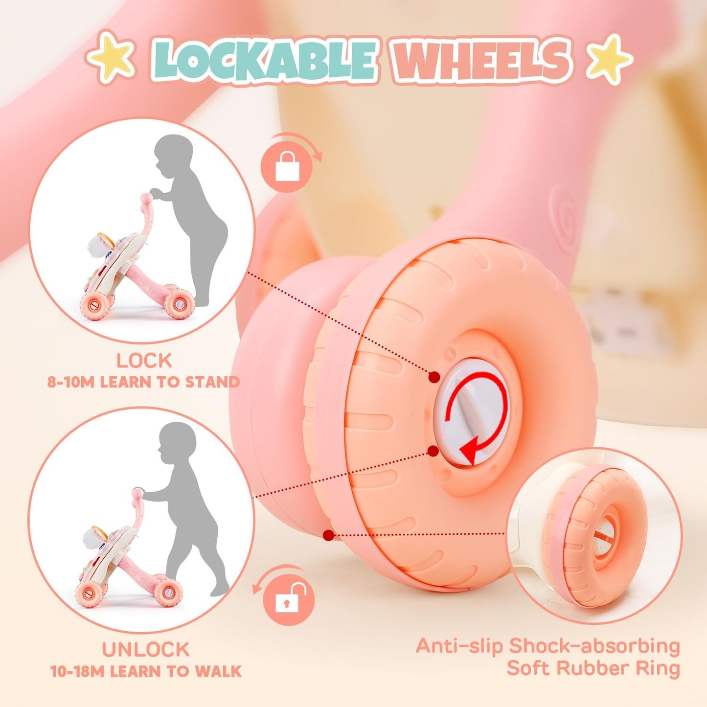Andarilho Musical Rosa para Crianças – Brinquedo Perfeito para os Mais Pequenos
