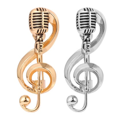 Pin Musical Retro em Forma de Microfone