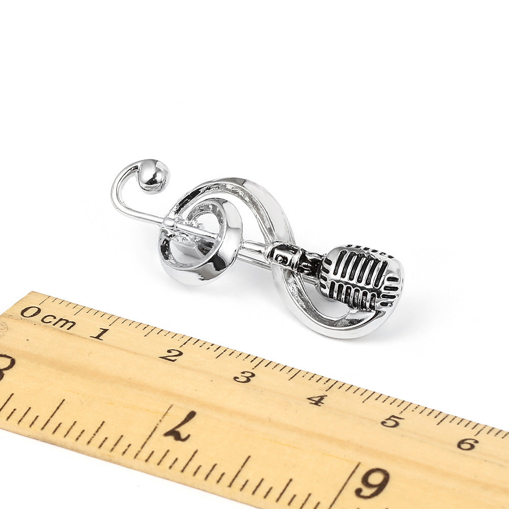 Pin Musical Retro em Forma de Microfone