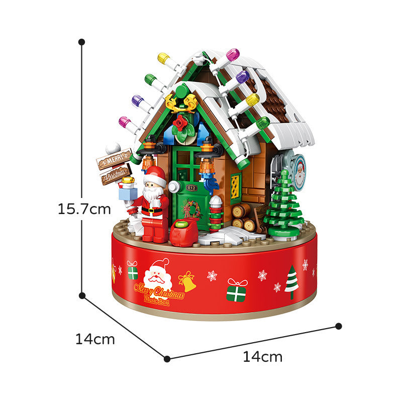 Caixa de Música – Árvore de Natal Rotativa com Blocos de Montar e com LED
