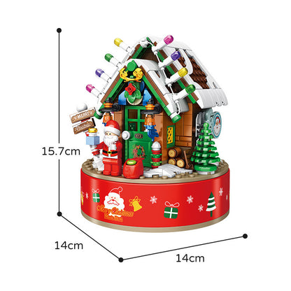 Caixa de Música – Árvore de Natal Rotativa com Blocos de Montar e com LED