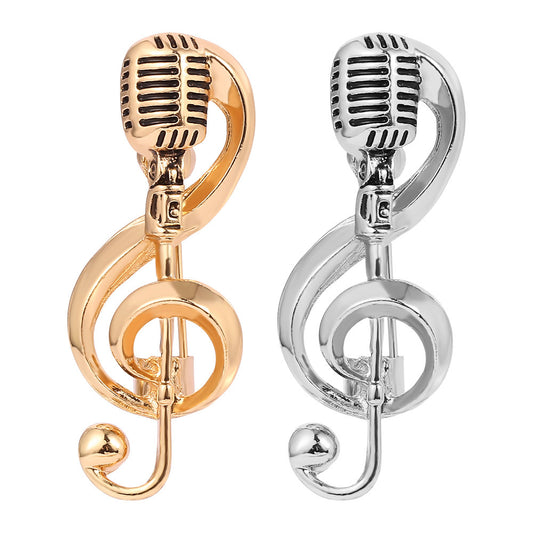 Pin Musical Retro em Forma de Microfone