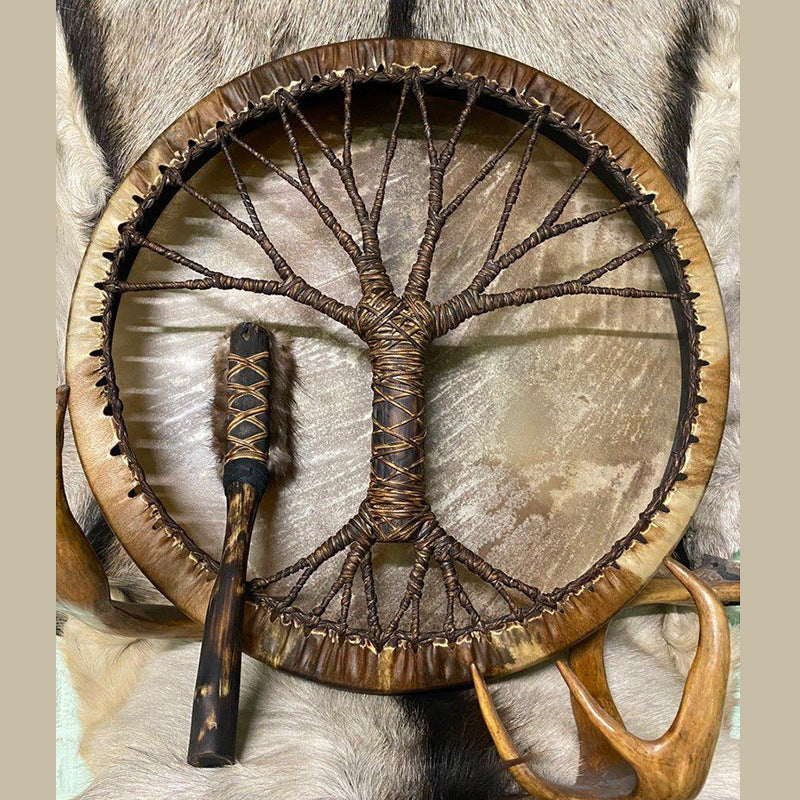 Handmade Shamanic Drum – Tree of Life, Siberian Style, Shamanic Gift