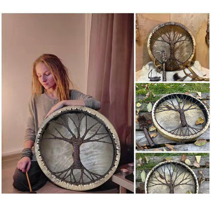 Handmade Shamanic Drum – Tree of Life, Siberian Style, Shamanic Gift