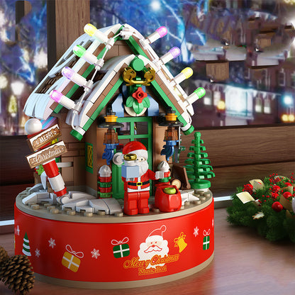 Caixa de Música – Árvore de Natal Rotativa com Blocos de Montar e com LED