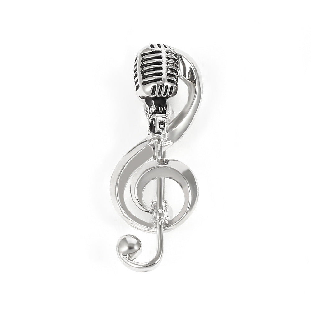 Pin Musical Retro em Forma de Microfone