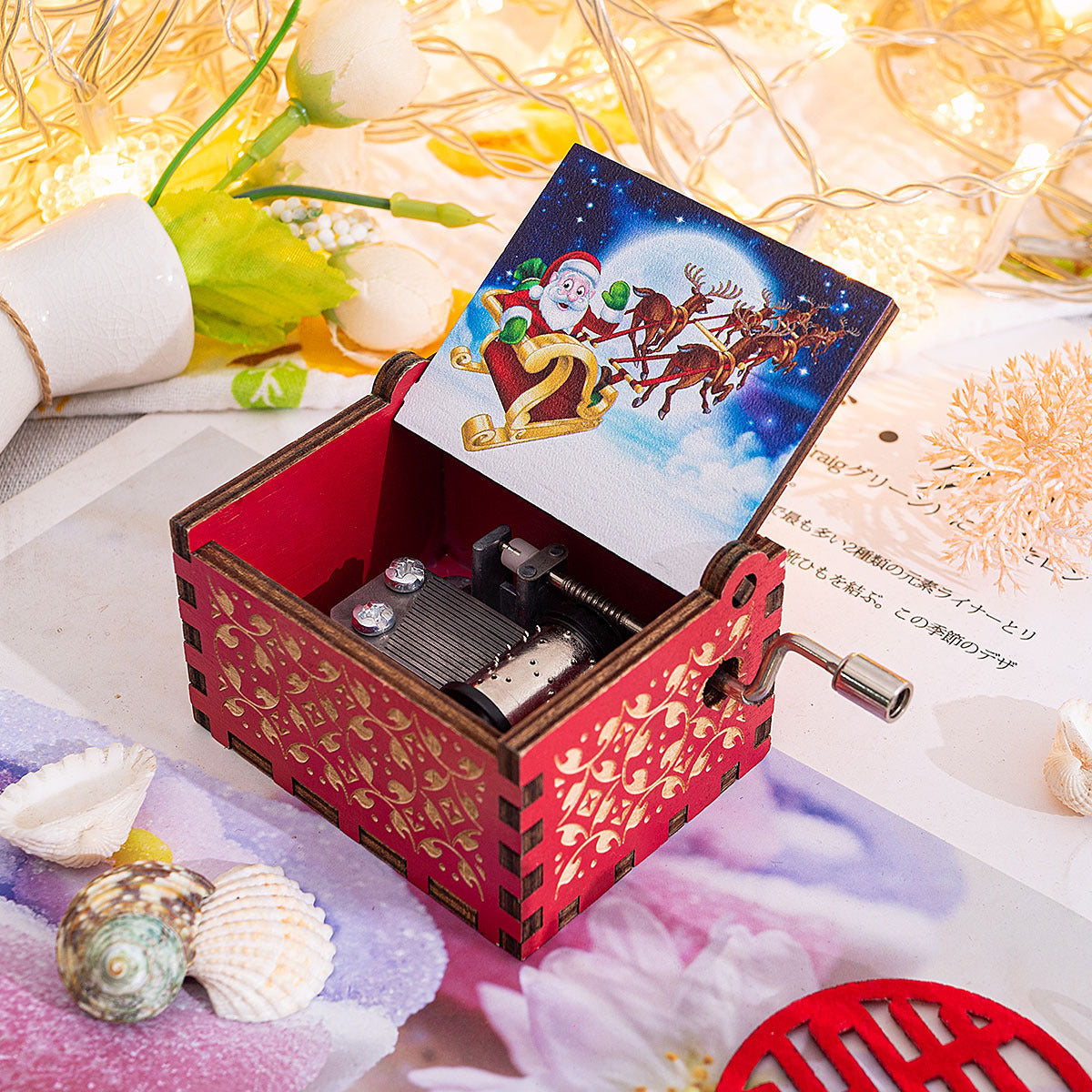 Caixa de Música de Natal em Madeira