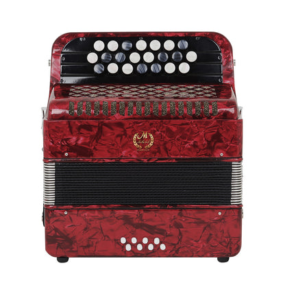 Meibette Portable Accordion – 22 Keys, 8 Basses, Tuning Buttons, For Beginners and Performance