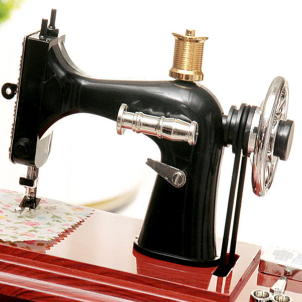 Caixa de música máquina de costura retro nostálgica